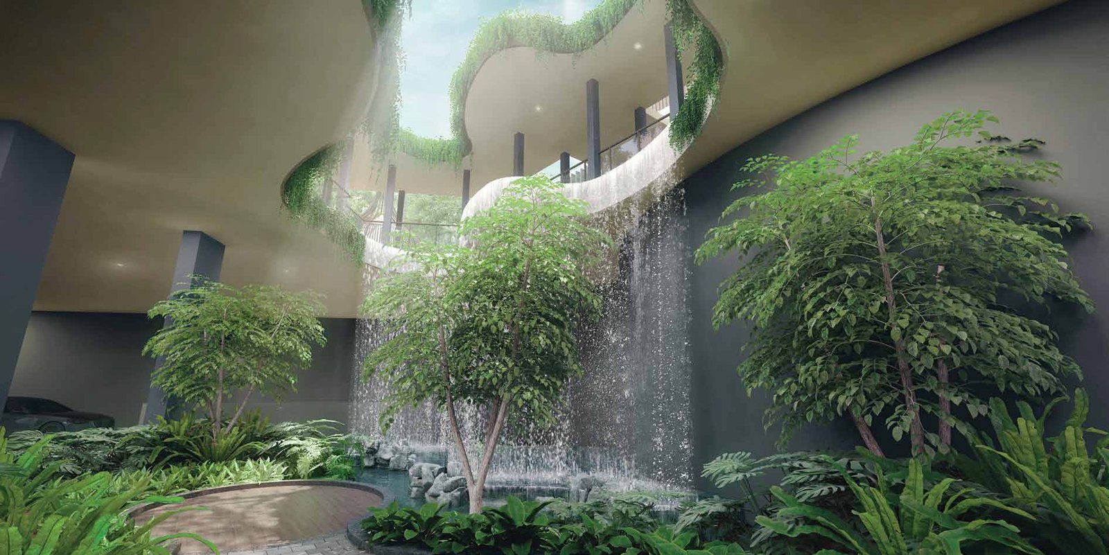 Cascading water feature