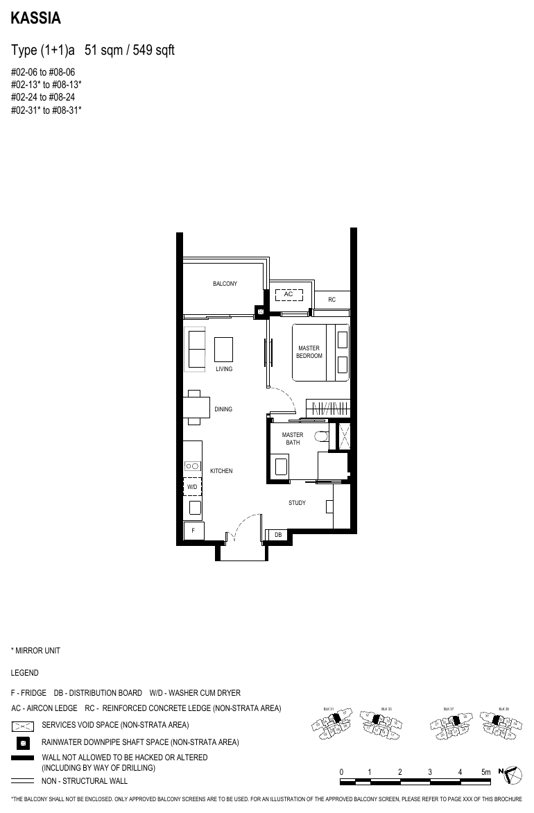 1-Bedroom + Study, Type (1+1)a