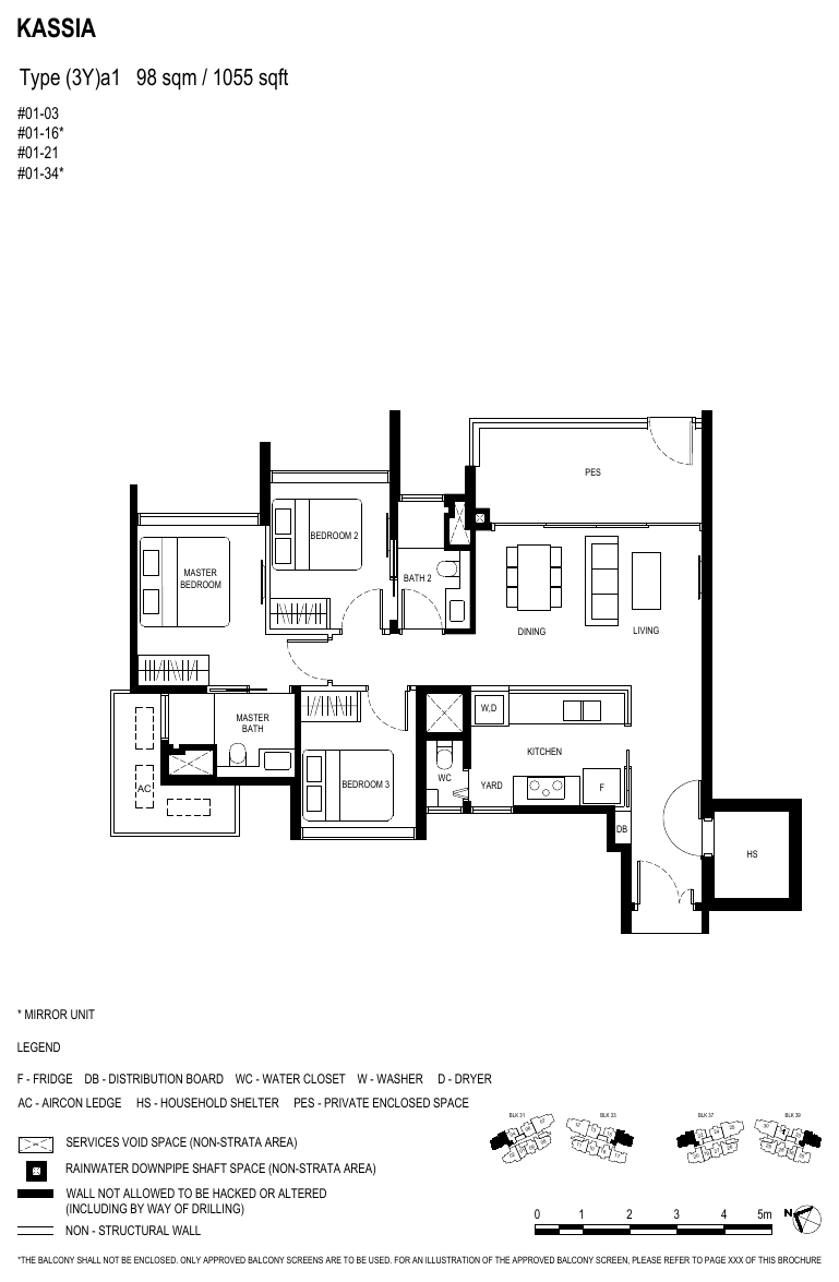 3-Bedroom + Yard, Type (3Y)a1
